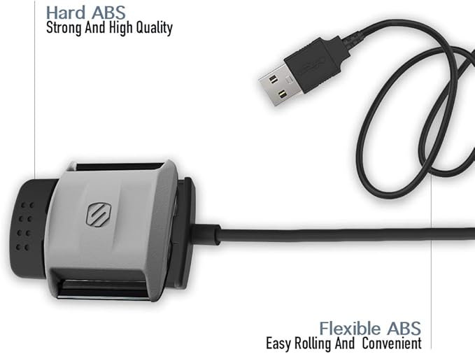 Scosche Rhythm+ Replacement Charger Dock, KELIFANG Replacement USB Charging Cradle Cable 1M Compatible with Scosche Rhythm Plus Heart Rate Monitor Armband Accessories, Black