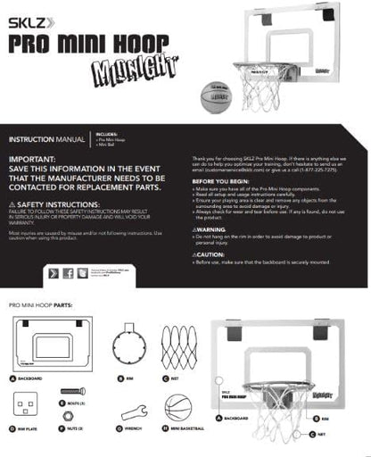 SKLZ Pro Mini Indoor Basketball Hoop - Over The Door ??Portable - Great For Home, Dorms, Offices, and Gifts