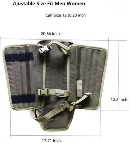 Snake Proof Leg Gaiters, Waterproof 1000D Oxford, Military Green Camo, Adjustable Buckle Design