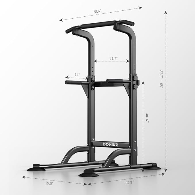 Power Tower Pull Up Bar and Dip Station, Multi-Function Home Gym, Strength Training Fitness Equipment, Height Adjustable