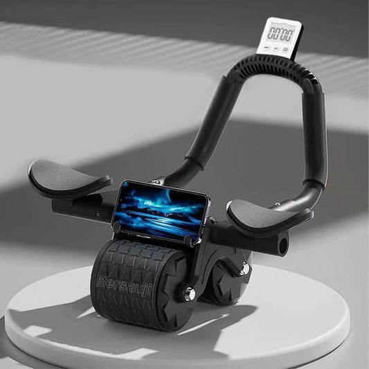 2026 Upgraded Ab Roller Wheel with Knee Mat &Timer - Automatic Rebound Abdominal Wheel with Elbow