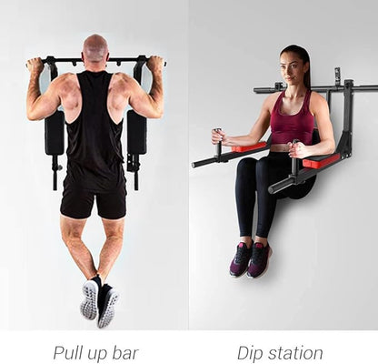 PLKO Wall Mount Pull Up Bar Wall Mounted Body Press Pull Up Bar Gym Chin-Up for Upper Body Workout
