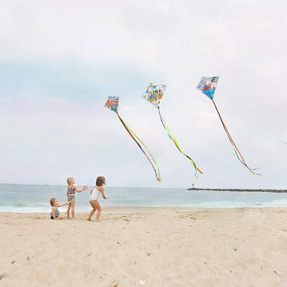 DIY Kites for Kids Kite Making Kit Bulk, Decorating Coloring Kite Party Pack,White Diamond Kite Kits