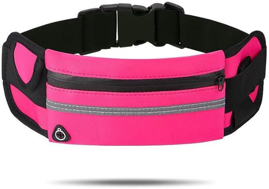 Adjustable Elastic Fitness Fanny Pack for Sports, Running Belt Waist Pack, Waterproof Sports Fanny Pack,Outdoor card wallet，Leisure travel wallet，5 color options available (rose red)