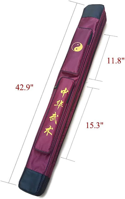 Sword Carrying Case - Waterproof Chinese Kung Fu Taichi Martial Arts Double Layer Carrying Shoulder Bag