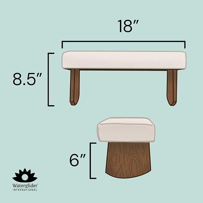 Meditation Bench (Zen Black), Seiza, Sustainable Acacia Wood with Curved Bottom Edges for The Perfect Posture, Meditation Stool, Prayer Bench, Meditation Chair, Yoga Stool