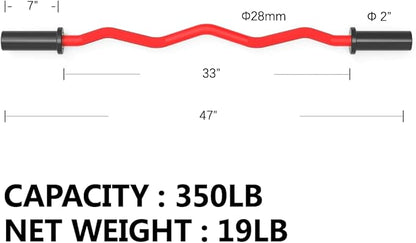 Chong Olympic Barbell 47Inch-4FT-350lb /86Inch-7FT-1500lb EZ Curl Weight Bar, Capacity Chrome Barbells for Gym Home Strength Training,Weightlifting,Power Lifting