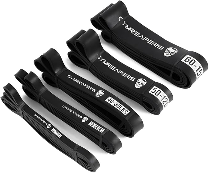 Gymreapers Resistance Bands for Working Out – Elastic Pull Up Exercise Assistance Bands Set for Powerlifting, Stretching, WOD, Strength Training – for Men & Women