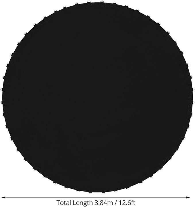 QWORK 14 FT Round Trampoline Replacement Mat with 72 V-Hooks, 151" Heavy Duty Jumping Mat with Installation Tools, Using 5.5" Springs,Black