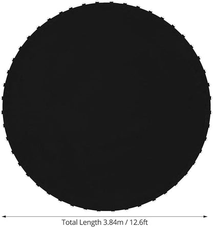 QWORK 14 FT Round Trampoline Replacement Mat with 72 V-Hooks, 151" Heavy Duty Jumping Mat with Installation Tools, Using 5.5" Springs,Black