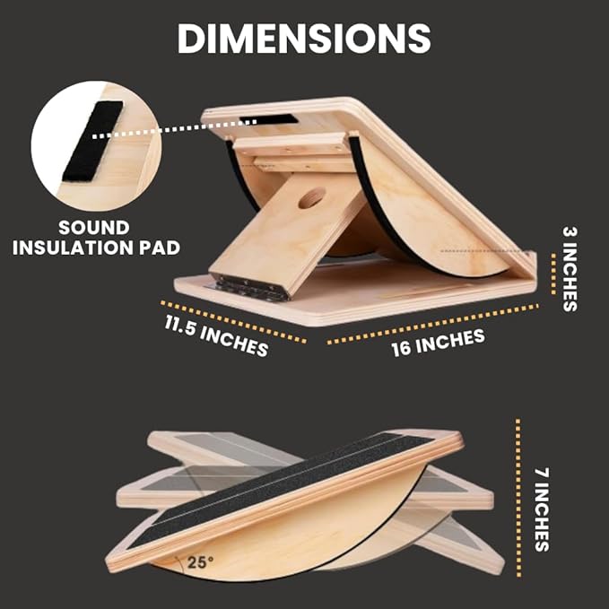 2-in-1 Fitness Slant Board for Calf Stretching Adjustable Incline Board for Mobility, Rehab, Yoga, Pilates, Planter Fasciitis Calf Stretcher Balance Board for Feet Heel Ankle ??Portable