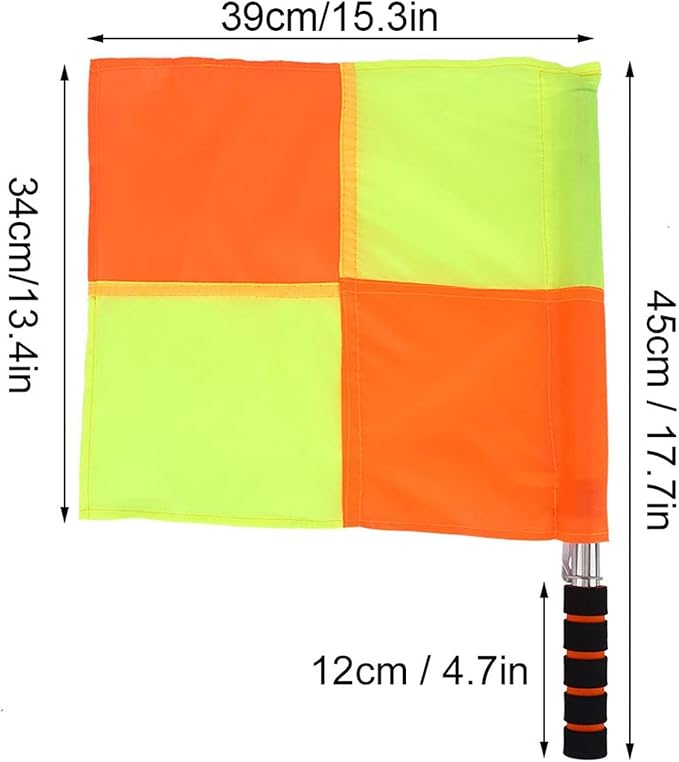 2PCS 18IN Flag Soccer Linesman Flag, Soccer Referee Flags, Red and Yellow Referee Flags Suitable for Football and Hockey Training and Competitions