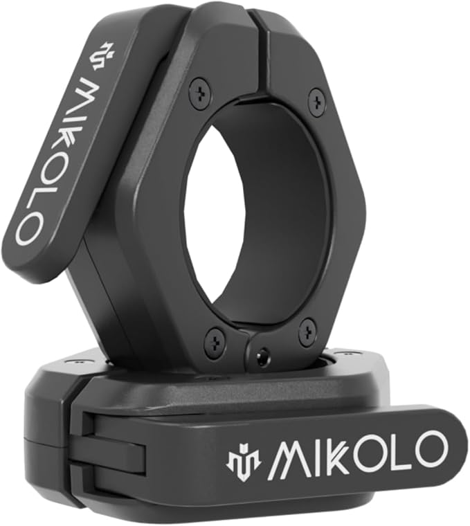 Mikolo Barbell Clamps,2-Inch Olympic Barbell Clips with Anti-Slip TPR Lining and Quick Release for Home and Gym Use