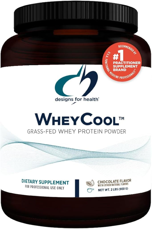 Designs for Health WheyCool - Grass Fed Whey Protein Powder Supplement with 20g Protein, May