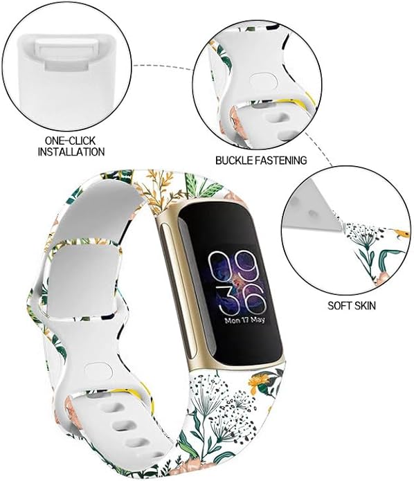 Sport Bands Compatible with Charge 6 /Charge 5 for Women Men,Soft Waterproof Replacement Straps Wristbands for Charge Advanced Fitness Tracker