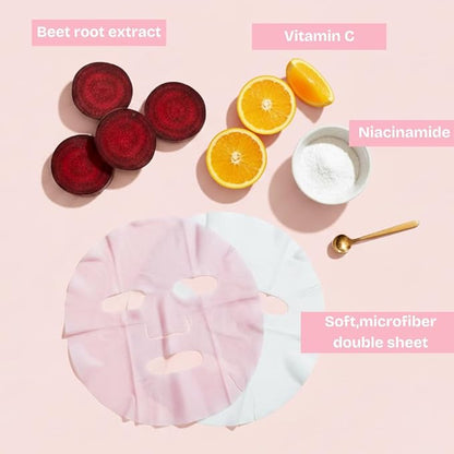 FACETORY K Beauty Face Mask Skin Care ??Radiance & Hydration Sheet Mask for Radiant Skin (5 Pack) | Bachelorette Favors & Girls Night Must-Have