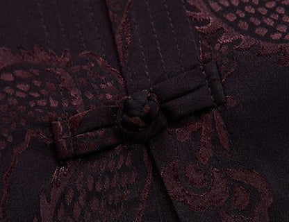 wecotton Tang Suit Men Hanfu Chinese Traditional Clothes Kung Fu Shirt Uniform Long Sleeved Coat Tops and Pants