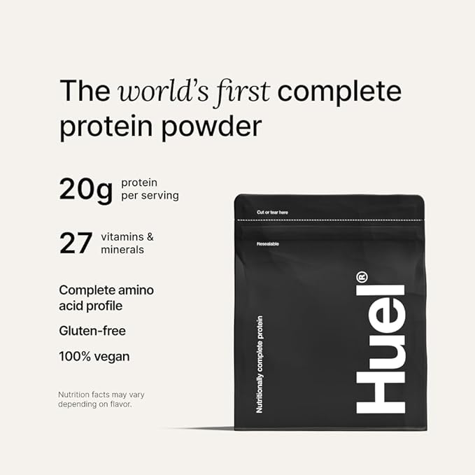 Huel Vegan Protein Powder | Chocolate Fudge Brownie | Complete Nutrition | 20g Protein Powder | 100% Plant-Based | 27 Vitamins & Minerals, Gluten Free, Non-GMO, Lactose Free | 26 Servings