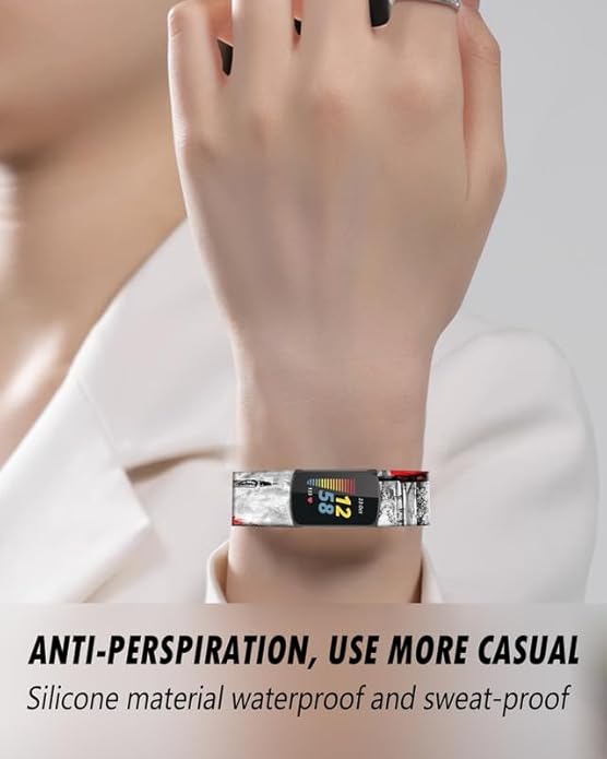 Compatible with Charge 6/Charge 5 WatchBands for Women Men,Elastic Adjustable Wristbands,Breathable Sport Band Soft Waterproof Health Tracker