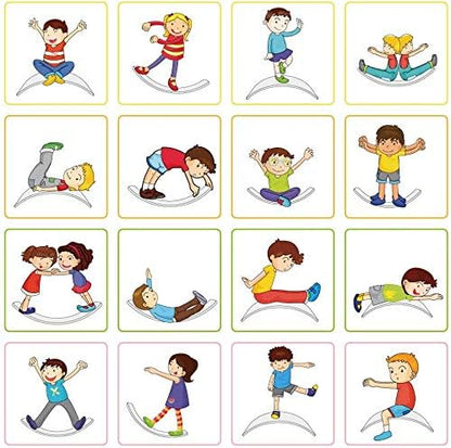 WOOD CITY Wobble Board, Wooden Balance Board Kids for Toddlers & Adults, Curvy Rocker Board for Yoga and Exercise Indoor & Outdoor, Open Ended Learning Toy Gift