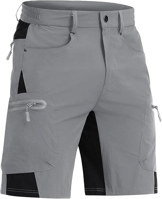 CRYSULLY Men's Hiking Cargo Shorts Outdoor Summer Lightweight Quick Dry Casual Shorts with 5 Pocket