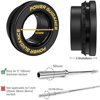 POWER GUIDANCE 50mm Barbell Clamps Barbell Collars, Quick Release Weight Olympic Barbell Clips for Bars, Non-Slip Olympic Barbell Clamps for Workout Weightlifting Fitness Training