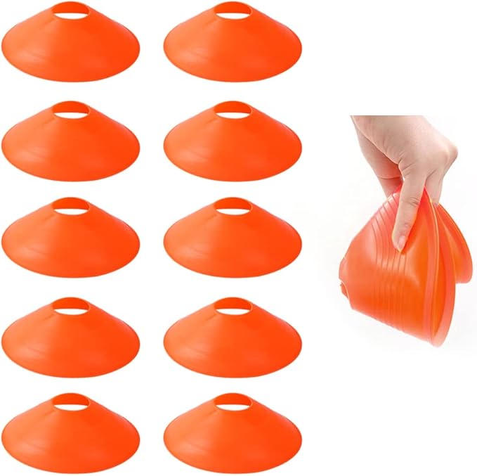 TNZMART Agility Ladder and Disc Cones Training Set Adjustable Rungs Training Ladder with 10 Plastic Sport Cones for Training