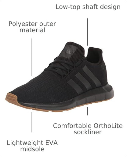 adidas Mens Swift Run Core Black/Core Black/Core Black 10