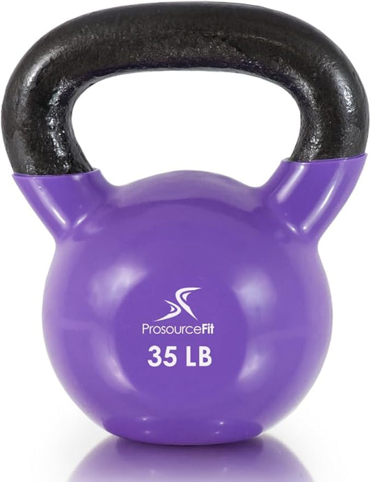 ProsourceFit Vinyl Coated Cast Iron Kettlebells for Full Body Fitness Workouts