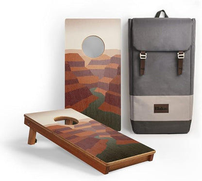 Elakai National Parks Series Premium Travel Cornhole Boards with Carry Case Backpack 1x2