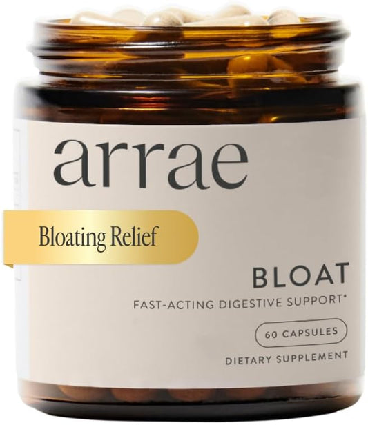 Arrae Fast-Acting Bloating Relief Digestive Enzymes, All Natural Bloat, Gas & Indigestion Relief
