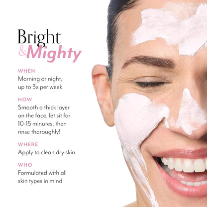 Bliss Mighty Marshmallow + Vitamin C Whipped Face Mask for Brightening & Hydrating Skin, Marshmallow Root Extract, Vegan Cruelty-Free Facial Treatment, 1.7 Oz
