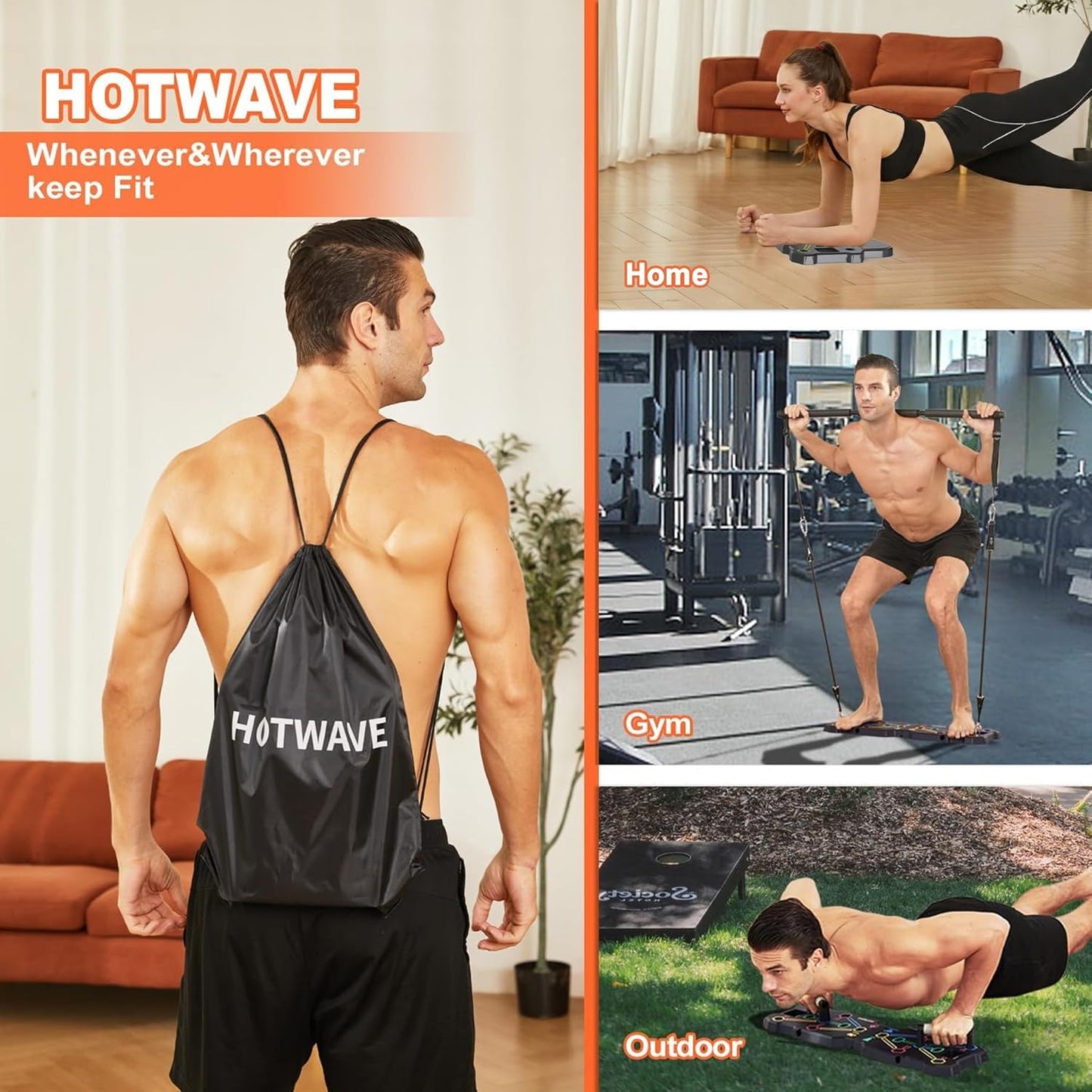 Portable Home Gym Workout System with Push-Up Board, Plank Trainer, Resistance Bands, Ab Roller & 20 Accessories – Full Body Fitness Equipment for Men & Women