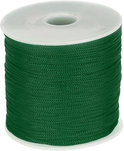 MECCANIXITY 1/16 Inch Polypropylene Rope Braided Ropes, 328ft Nylon Rope Hollow Utility Cord for Clothesline, Camping, Hiking, Outdoor, Dark Green