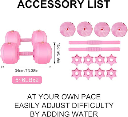 Water Filled Dumbbells Set - Water Filled Weights - Portable Travel Weights - Weights Adjustable Dumbbells - Portable Fitness Equipment - Strength Training - Fitness and Shaping