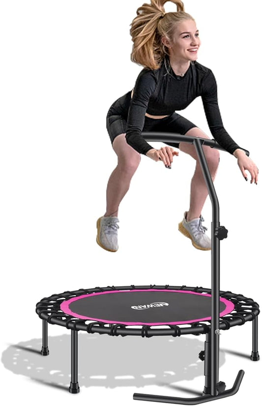 Newan 40"-48" Silent Mini Trampoline Fitness Trampoline Bungee Rebounder Jumping Cardio Trainer Workout for Adults-Max Limit 330lbs