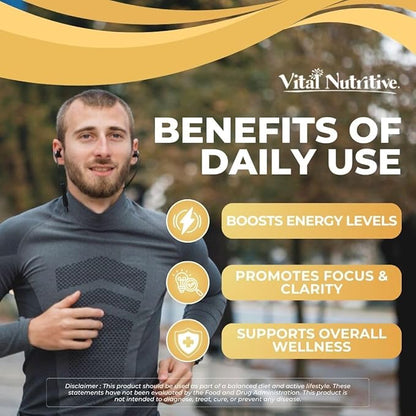 Vital Nitric Oxide Supplements for Men - Workout Booster Supplement for Men - Nitrous Oxide Boost Blood Flow, Blood Pressure, Energy & Workout Performance with L Arginine L Citruline-30 Days Supply