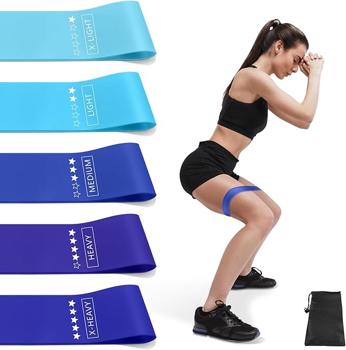 Resistance Bands for Working Out, Exercise Bands Resistance Bands Set with 5 Resistance Levels, Multi-Colored Workout Bands for Indoor & Outdoor Fitness, Leg Strength Training, Yoga
