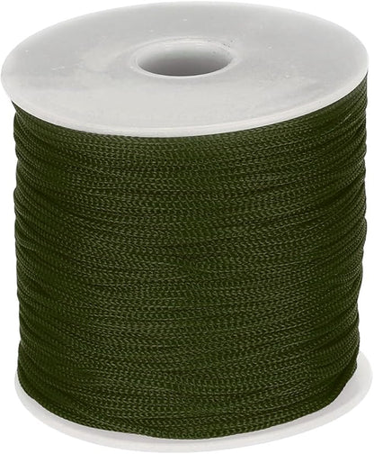 MECCANIXITY 1/16 Inch Polypropylene Rope Braided Ropes, 328ft Nylon Rope Hollow Utility Cord for Clothesline, Camping, Hiking, Outdoor, Deep Green