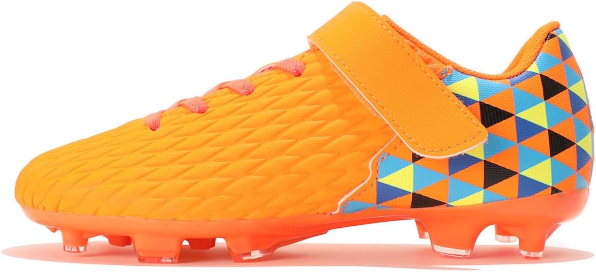 Soccer Cleats for Kids & Youth | Lightweight Football Shoes for Firm Ground | Durable Girls & Boys Soccer Cleats with Non-Slip Sole | Comfortable Soccer Boots | Unisex Size 11-6