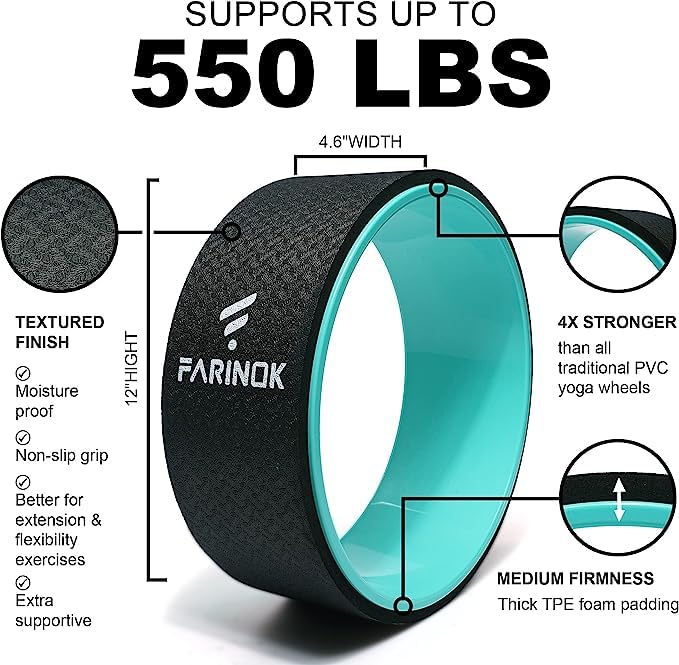 Yoga Wheel for Stretching & Flexibility to Help Back Aches & Tension