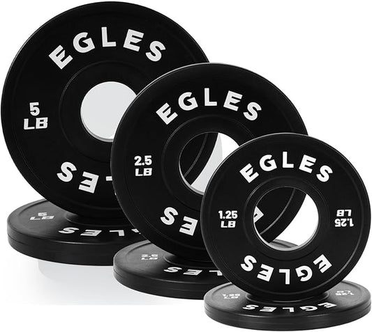 Egles Change Plates Set 1.25LB, 2.5LB, 5LB - Rubber-Coated Weight Plates in Pairs, Olympic Bumper Plates, Color-Coded, IWF Standard, Fit 2-Inch Barbells Strength Training Weight Plates Gym & Fitness