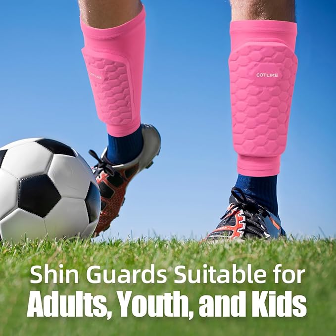 Soccer Shin Guards for Kids Youth Adults, Shin Guard Soccer Sleeves for 2-18 Years Old Boys Girls Men, Calf Compression Sleeve with Honeycomb Pads, Espinilleras de Futbol para Hombres