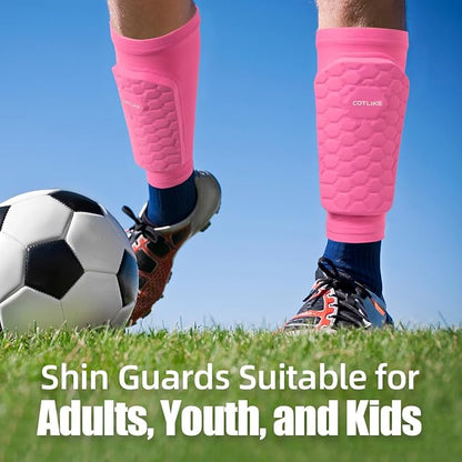 Soccer Shin Guards for Kids Youth Adults, Shin Guard Soccer Sleeves for 2-18 Years Old Boys Girls Men, Calf Compression Sleeve with Honeycomb Pads, Espinilleras de Futbol para Hombres