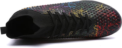 Men's Soccer Shoes High-Top Soccer Cleats Outdoor Breathable Athletic Professional Spikes Youth Boys Football Shoes Unisex