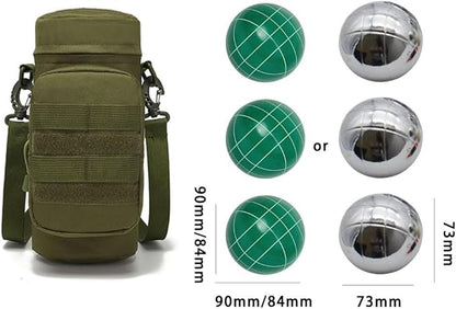 Bocce Ball Bag for 90mm 84mm 73mm 3 Bocce Game,Multifunctional, Zip Design, Powerful. Size: 27 x 12 x 12 cm、