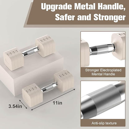 22LBS Adjustable Dumbbells Set, Adjustable Weight Dumbbells with 4 Levels 4.4lb, 6.6lb, 8.8lb, 11lb, Hand Weights Sets for Women/Men Home Gym Full Body Workout