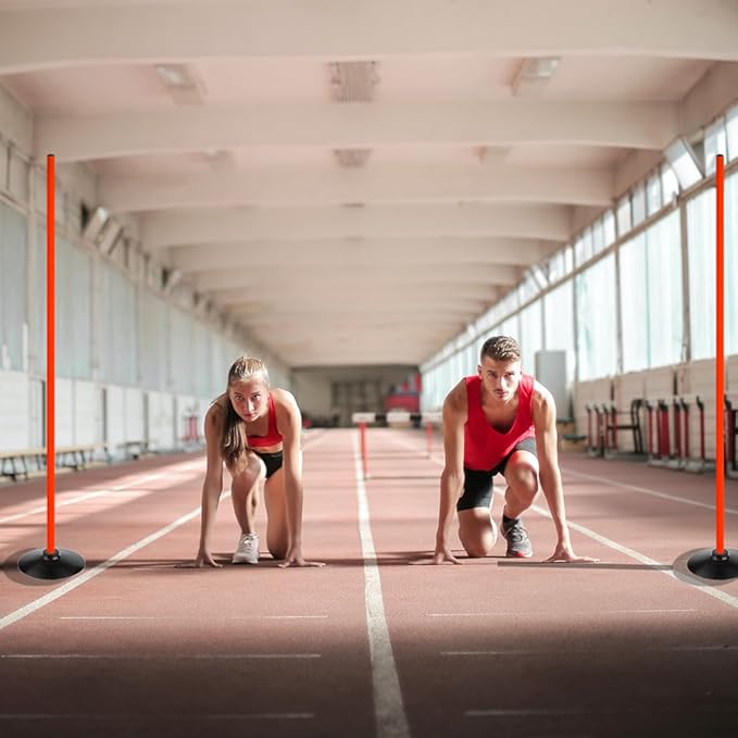 Soccer Basketball Training Poles Detachable Agility Poles Training Equipment, Slalom Drill Speed Training Pole