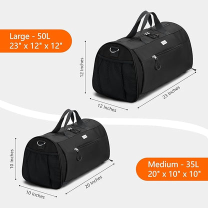 TOPDesign Gym Bag for Women & Men, Unisex Duffel Bag with Shoe Compartment & Wet Pocket for Travel Sports Gym (M Black)
