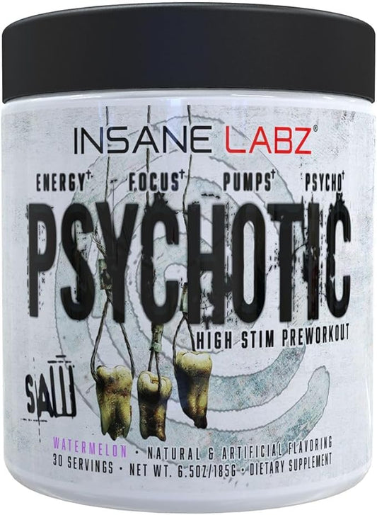 Insane Labz Psychotic SAW®, High Stim Pre Workout Powder with OxyGold­??and AMPiberry®, Extreme